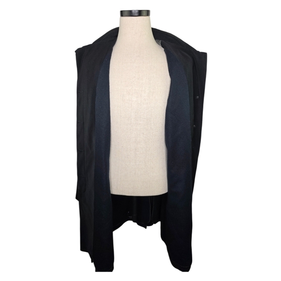 London Fog Black Hidden-Button Overcoat XL Regular Men's Classic Lined Jacket - Picture 4 of 13